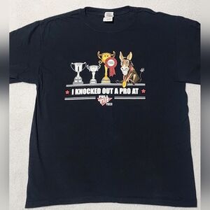 Vintage Full Tilt Black Tee with Trophy and Donkey Graphic